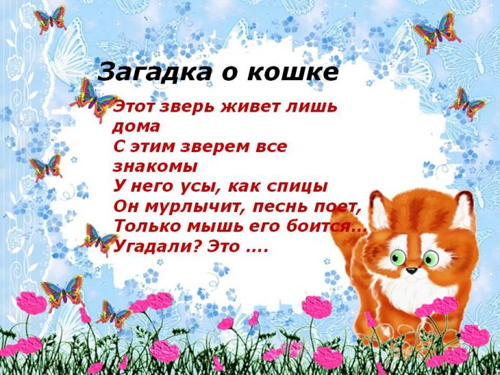Загадки про кошку (40 штук)