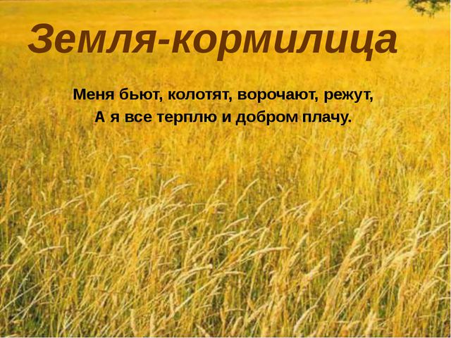Загадки о земле — кормилице	(40 штук)