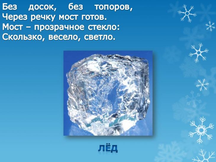Загадки про лед  ( 25 штук)