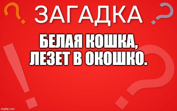 Белая кошка лезет в окошко — загадка
