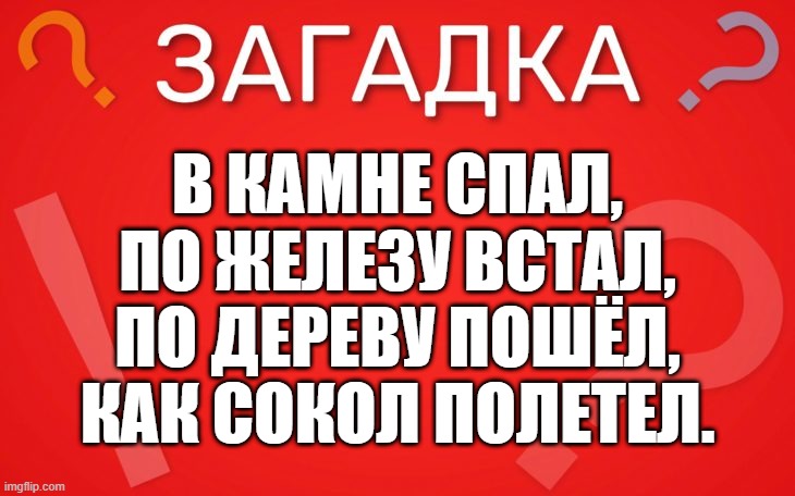 В камне спал, по железу встал — загадка
