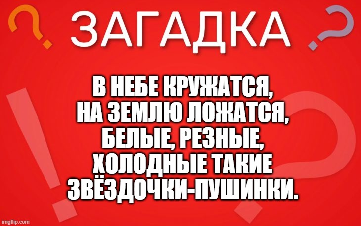 В небе кружатся, на землю ложатся, белые, резные — загадка