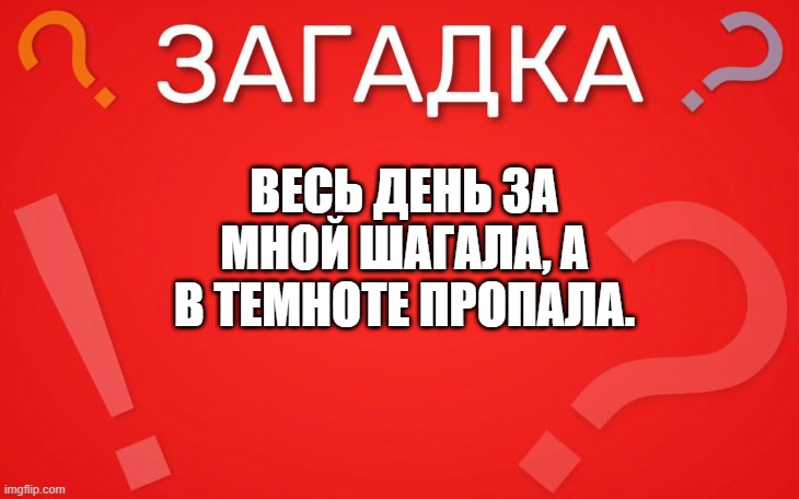Весь день за мной шагала, а в темноте пропала — загадка