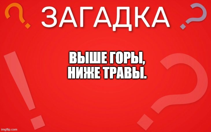Выше горы, ниже травы — загадка