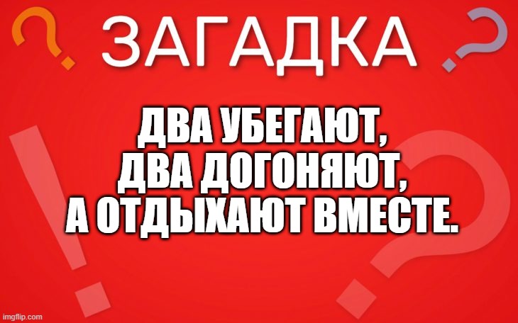 Два убегают, два догоняют — загадка
