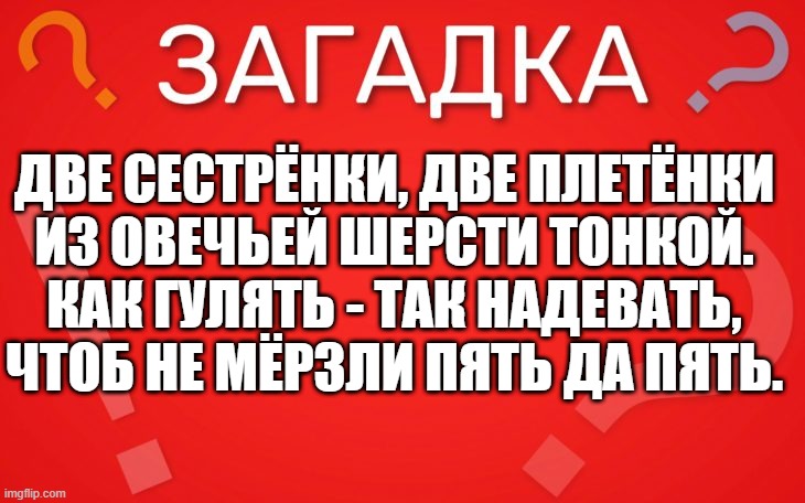 Две сестрёнки, две плетёнки из овечьей шерсти тонкой — загадка