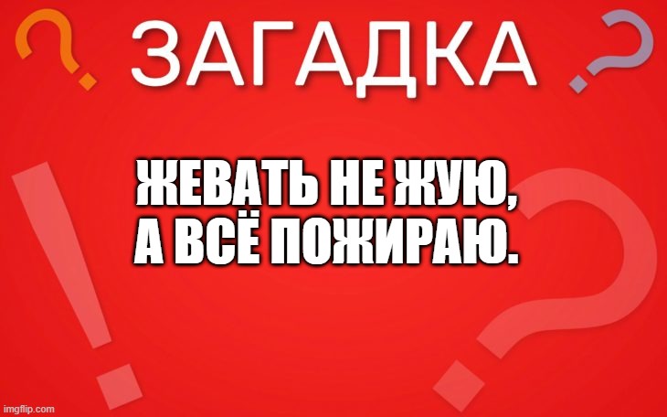Жевать не жую, а всё пожираю — загадка