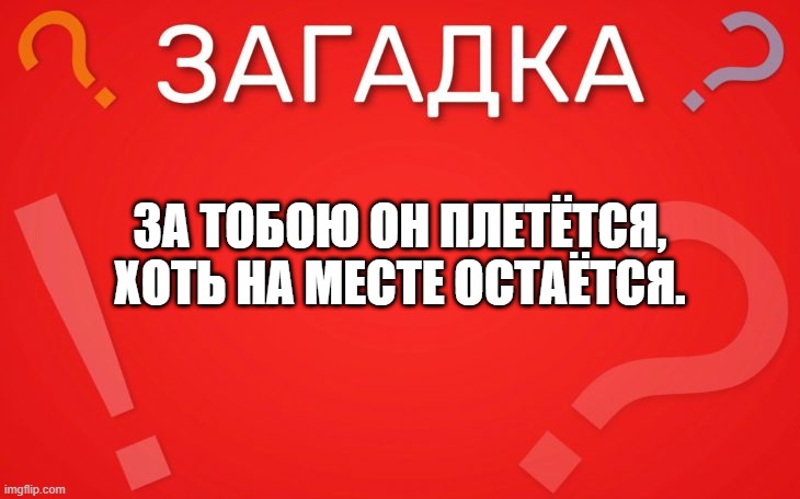 За тобою он плетётся, хоть на месте остаётся — загадка