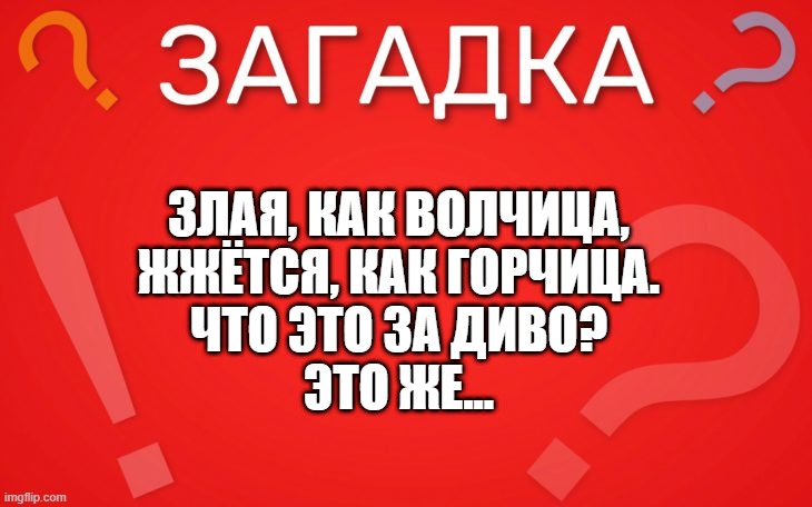 Злая, как волчица, жжётся, как горчица — загадка