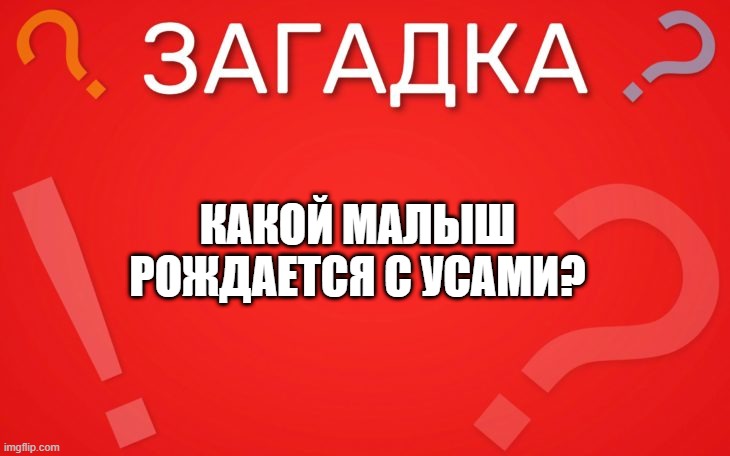 Какой малыш рождается с усами — загадка