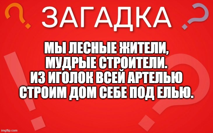 Мы лесные жители, мудрые строители — загадка