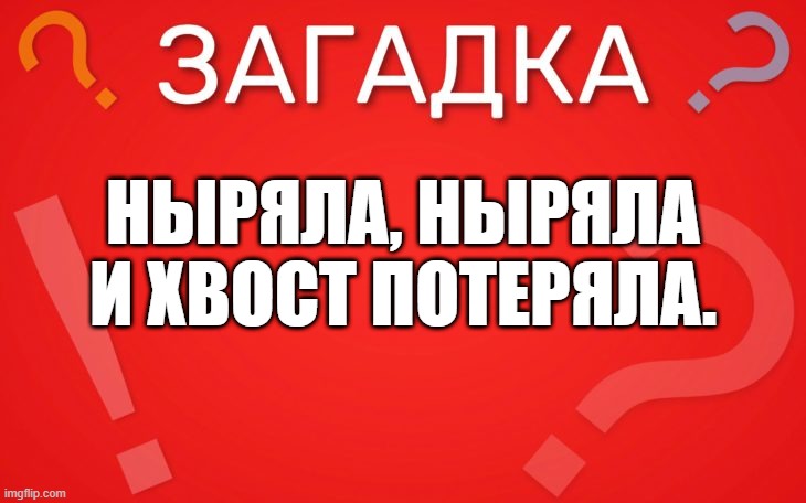 Ныряла, ныряла и хвост потеряла — загадка
