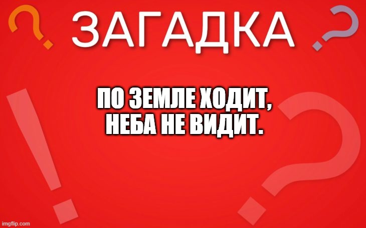 По земле ходит, неба не видит — загадка