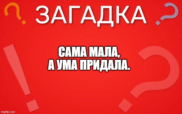 Сама мала, а ума придала — загадка