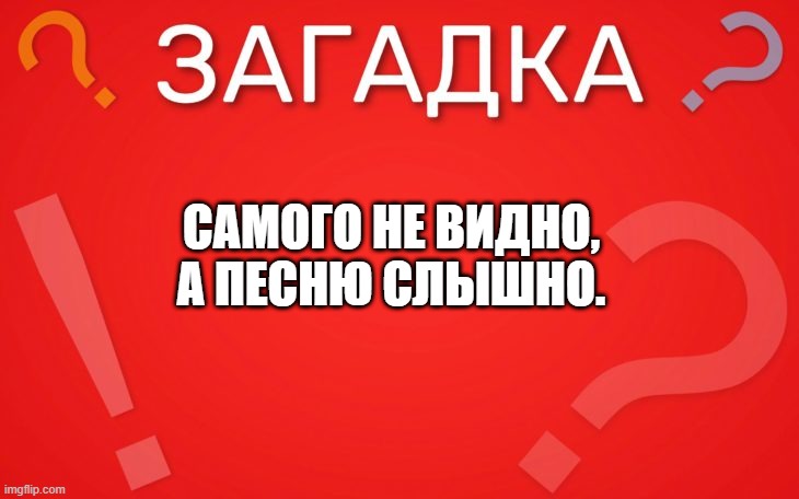 Самого не видно, а песню слышно — загадка