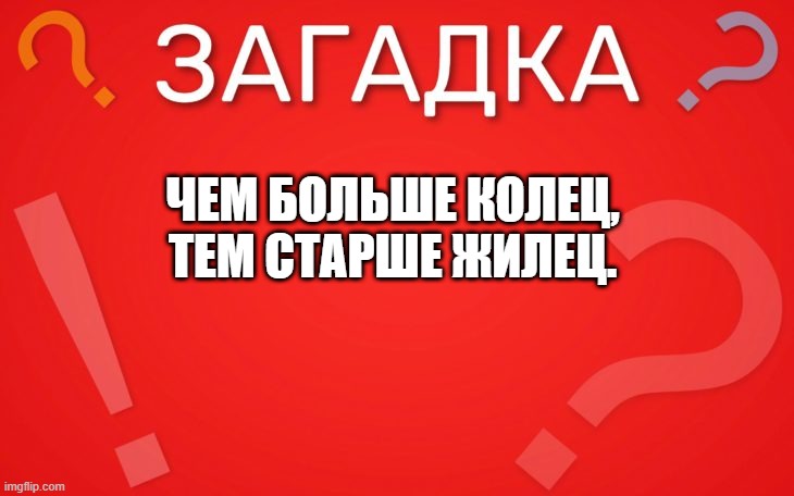 Чем больше колец, тем старше жилец — загадка
