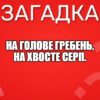 На голове гребень, на хвосте серп.