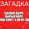 Сделал дыру, вырыл нору, Солнце сияет, а он не знает.