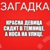 Красна девица сидит в темнице, а коса на улице.